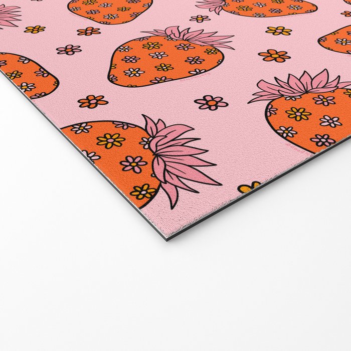 Flower Strawberry Print Welcome Mat Gallery Image 2