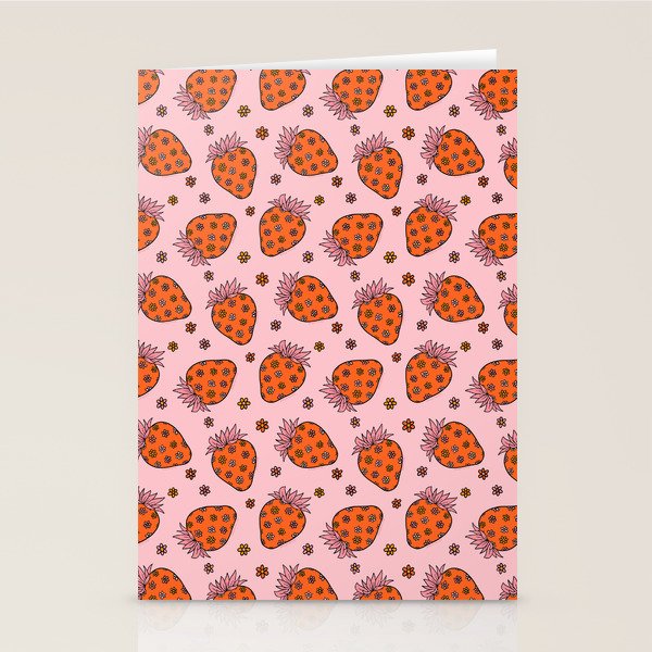 Flower Strawberry Print Stationery Card Gallery Image 1