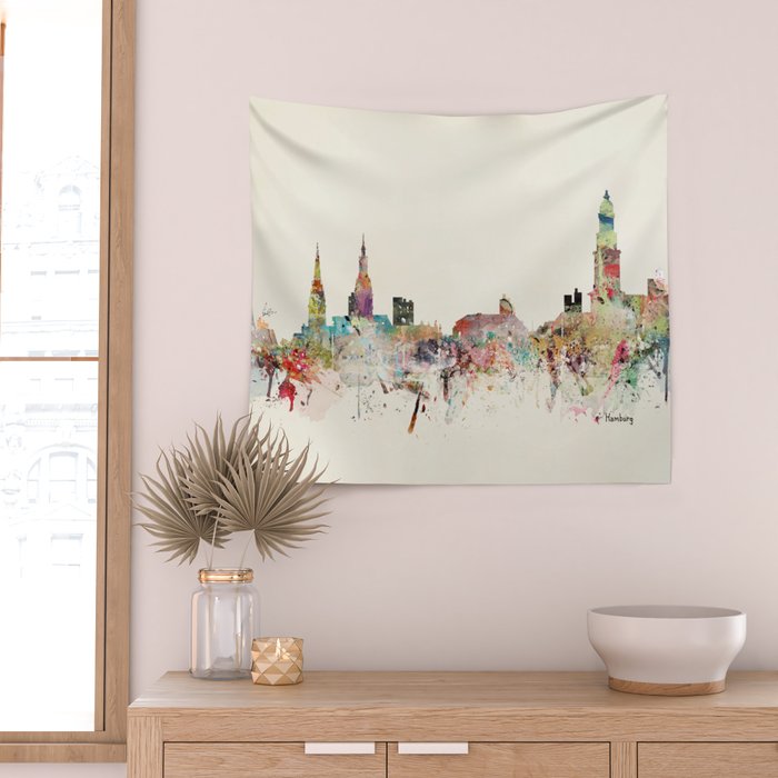 hamburg germany skyline Wall Tapestry Gallery Image 2