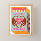 All is Fair in Love and War Vintage Matchbox Retro Teal & Orange Palette with Tiger Mini Art Print Gallery Image 1