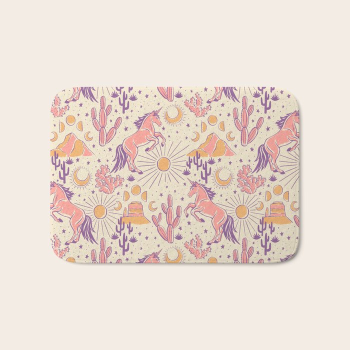 Desert Unicorn - Purple, pink, and gold Bath Mat Gallery Image 1