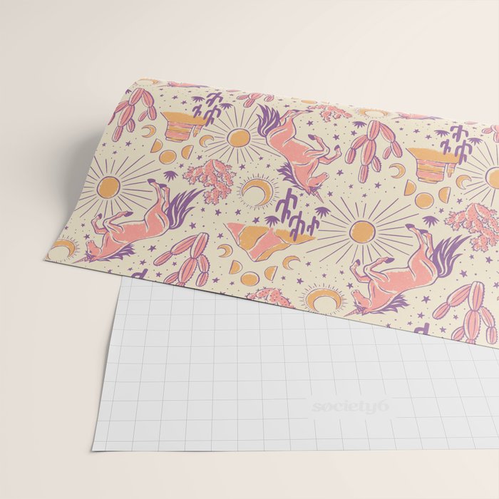 Desert Unicorn - Purple, pink, and gold Wrapping Paper Gallery Image 2