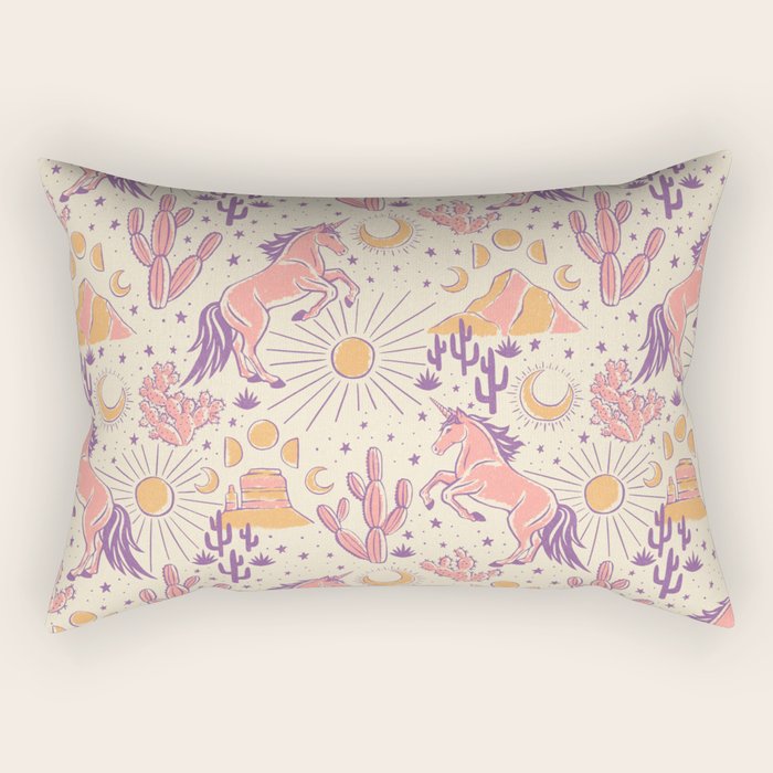 Desert Unicorn - Purple, pink, and gold Rectangular Pillow Gallery Image 2