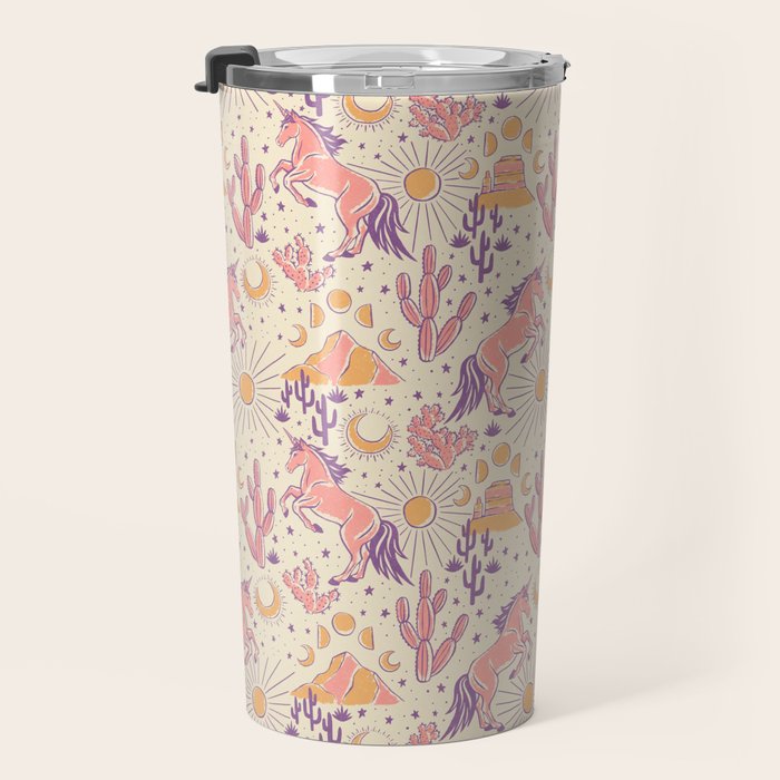 Desert Unicorn - Purple, pink, and gold Travel Mug Gallery Image 3