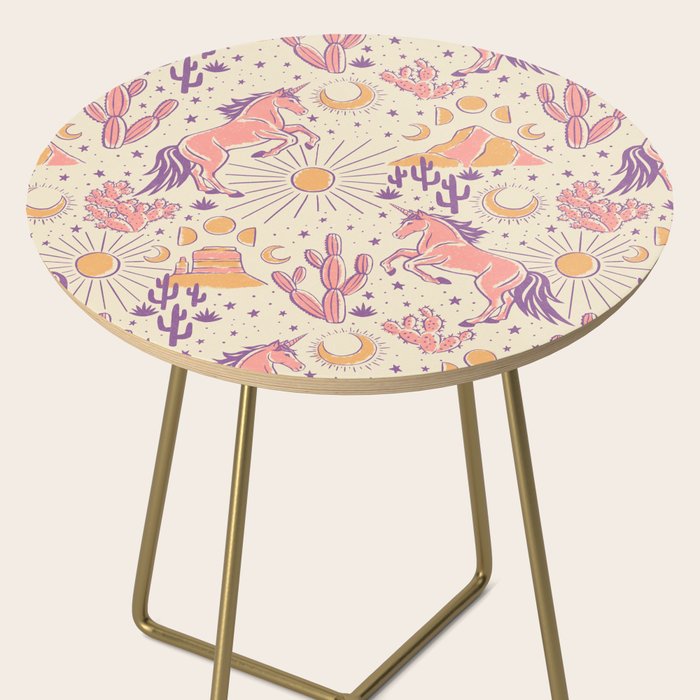 Desert Unicorn - Purple, pink, and gold Side Table Gallery Image 2