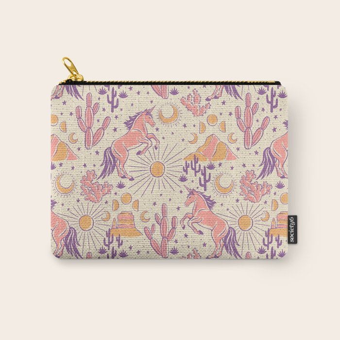 Desert Unicorn - Purple, pink, and gold Carry All Pouch Gallery Image 1