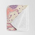 Desert Unicorn - Purple, pink, and gold Throw Blanket Gallery Image 3