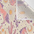 Desert Unicorn - Purple, pink, and gold Wall Tapestry Gallery Image 3