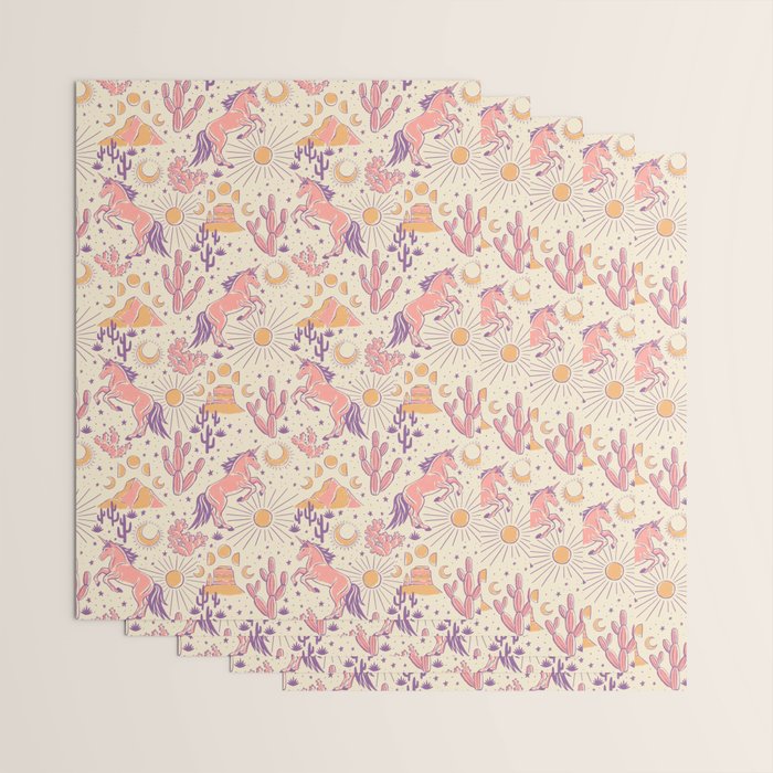 Desert Unicorn - Purple, pink, and gold Wrapping Paper Gallery Image 3