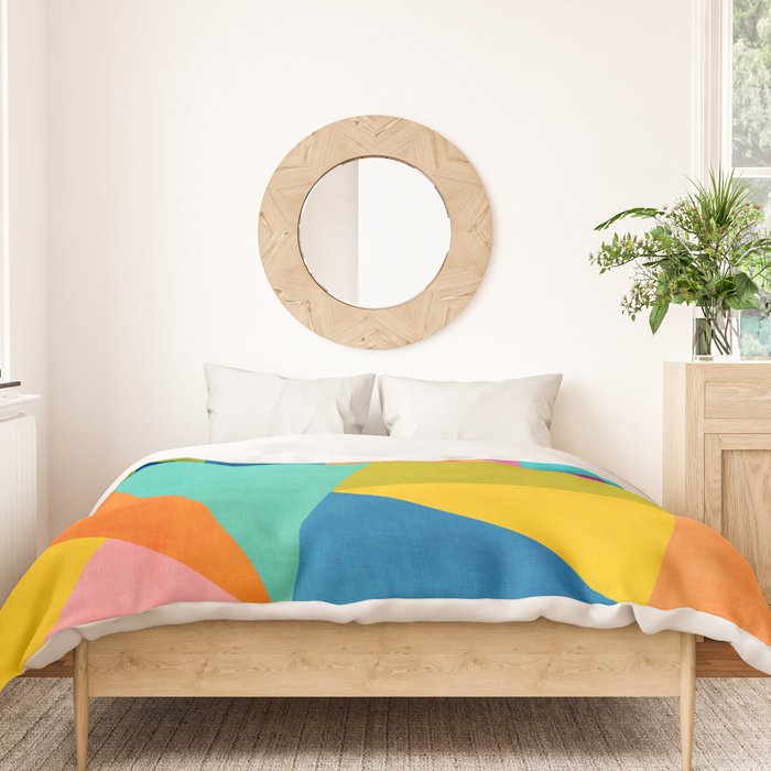Modern Colorful Design Triangles Artwork Duvet Cover Gallery Image 3