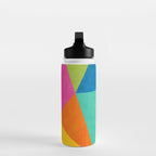 Modern Colorful Design Triangles Artwork Water Bottle Gallery Image 3