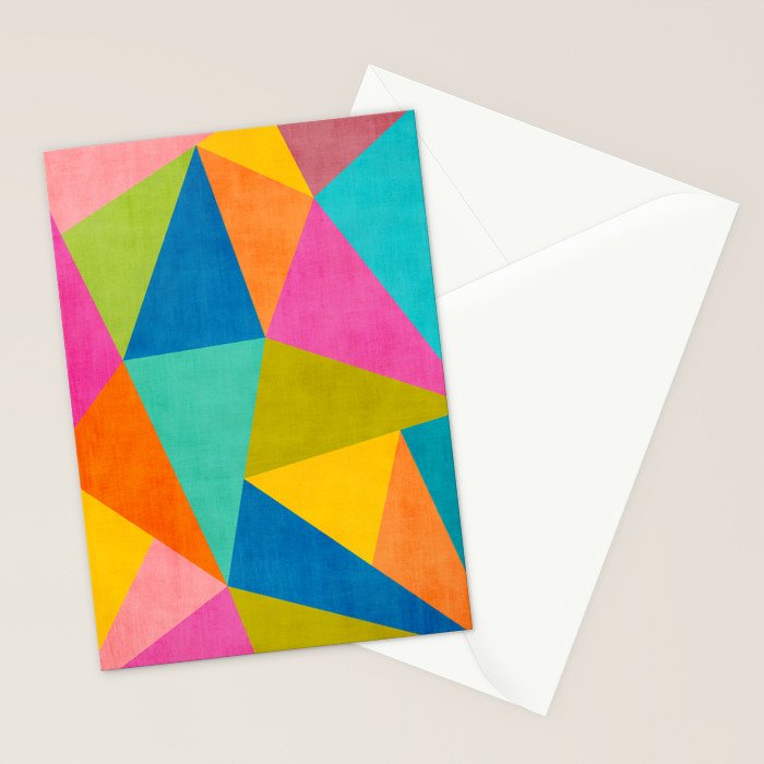 Modern Colorful Design Triangles Artwork Stationery Card Gallery Image 2