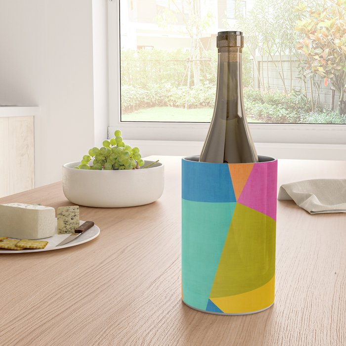 Modern Colorful Design Triangles Artwork Wine Chiller Gallery Image 4