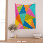Modern Colorful Design Triangles Artwork Wall Tapestry Gallery Image 2