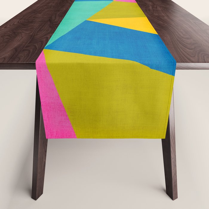 Modern Colorful Design Triangles Artwork Table Runner Gallery Image 1
