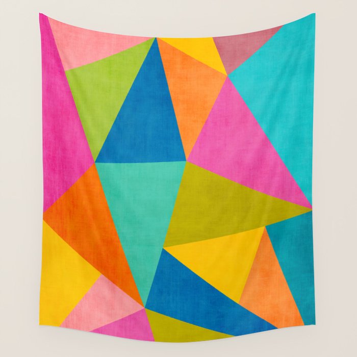 Modern Colorful Design Triangles Artwork Wall Tapestry Gallery Image 4