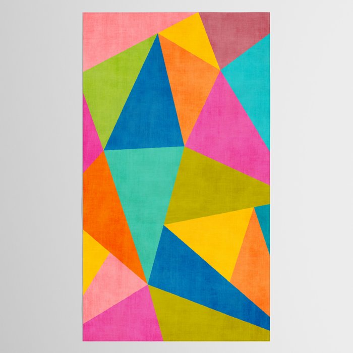 Modern Colorful Design Triangles Artwork Tablecloth Gallery Image 2