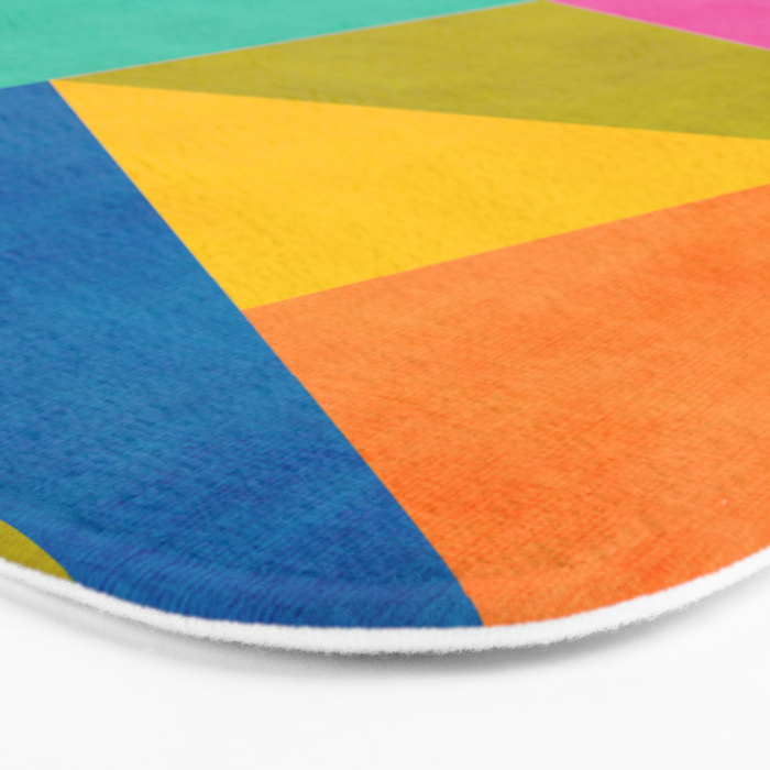 Modern Colorful Design Triangles Artwork Bath Mat Gallery Image 3