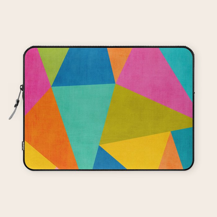 Modern Colorful Design Triangles Artwork Laptop Sleeve Gallery Image 1