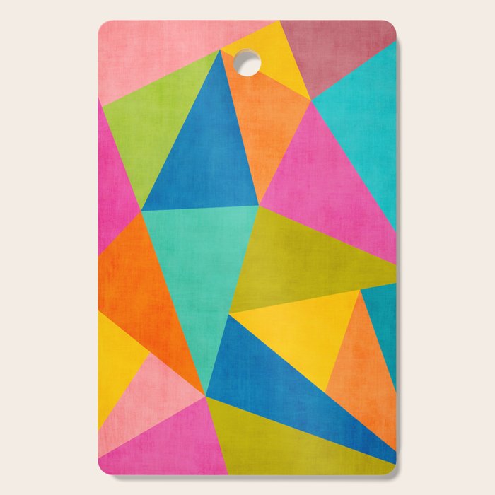 Modern Colorful Design Triangles Artwork Cutting Board Gallery Image 1