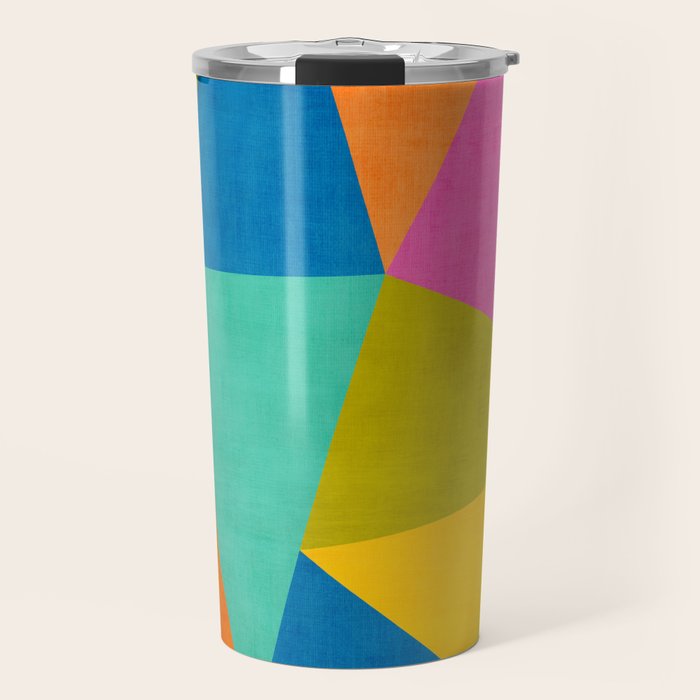 Modern Colorful Design Triangles Artwork Travel Mug Gallery Image 1