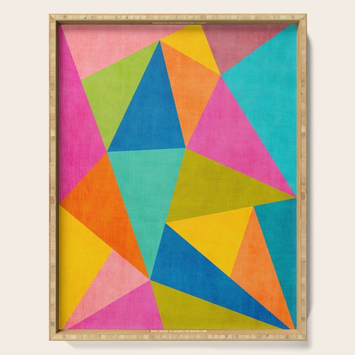 Modern Colorful Design Triangles Artwork Serving Tray Gallery Image 1