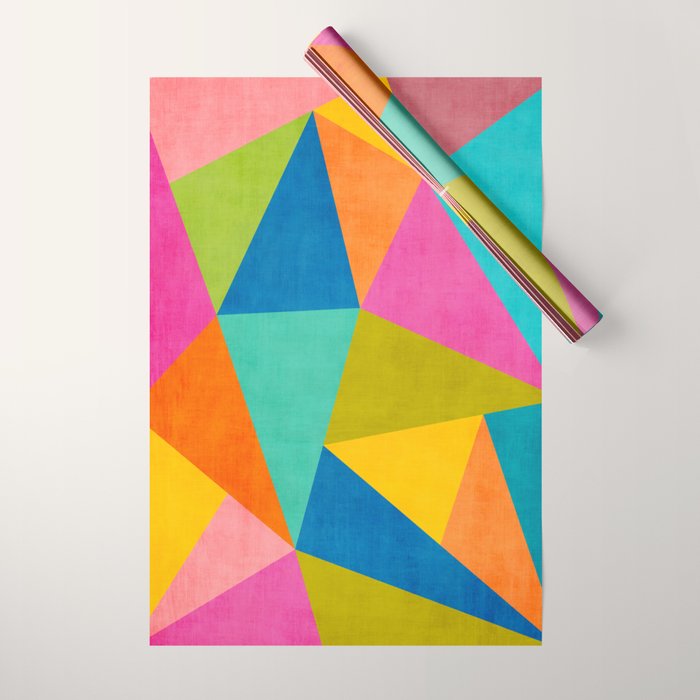 Modern Colorful Design Triangles Artwork Wrapping Paper Gallery Image 1