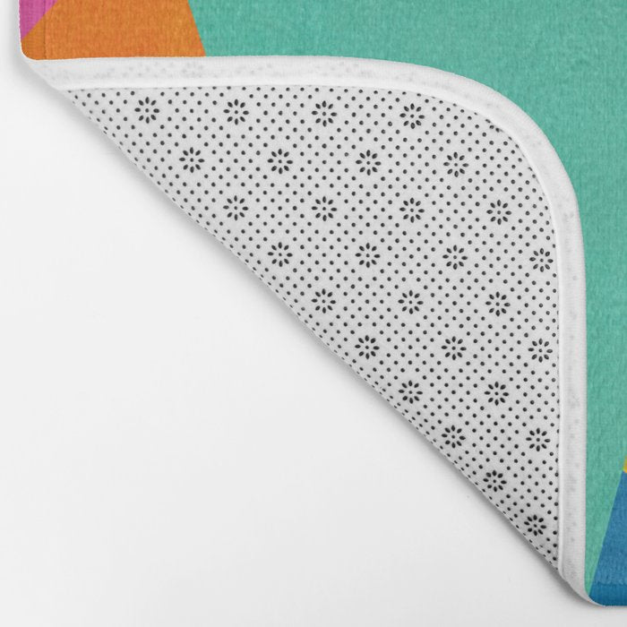 Modern Colorful Design Triangles Artwork Bath Mat Gallery Image 2