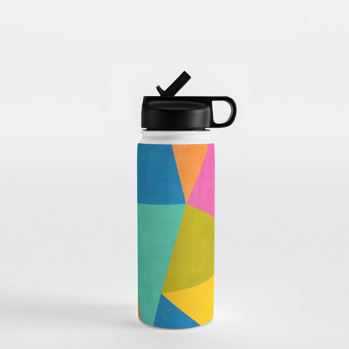 Modern Colorful Design Triangles Artwork Water Bottle Gallery Image 1