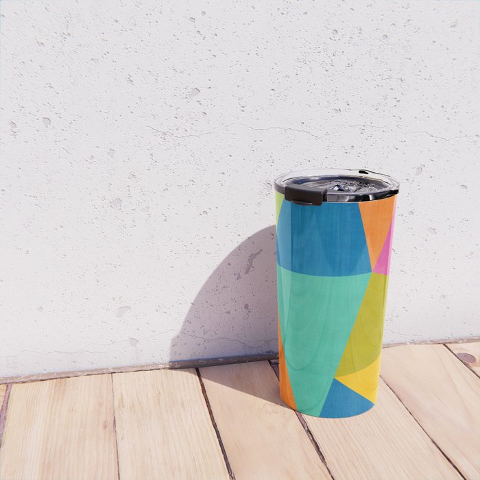 Modern Colorful Design Triangles Artwork Travel Mug Gallery Image 4