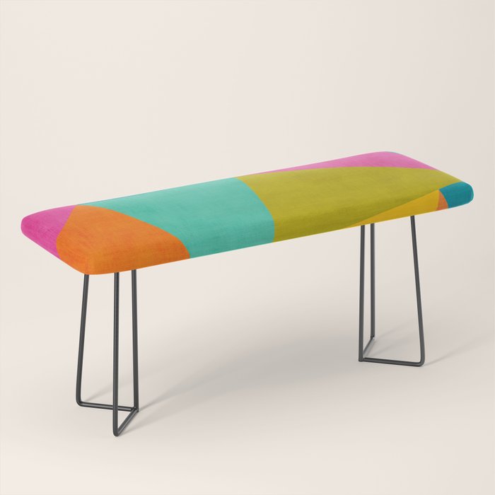 Modern Colorful Design Triangles Artwork Bench Gallery Image 1