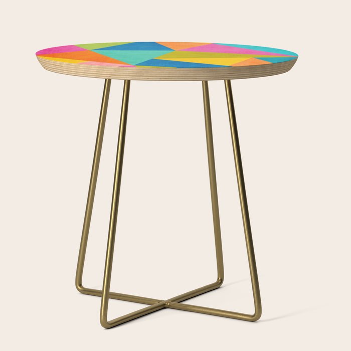Modern Colorful Design Triangles Artwork Side Table Gallery Image 1
