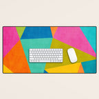 Modern Colorful Design Triangles Artwork Desk Mat Gallery Image 1