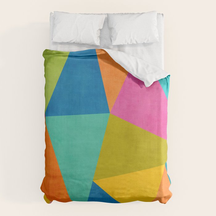 Modern Colorful Design Triangles Artwork Duvet Cover Gallery Image 1