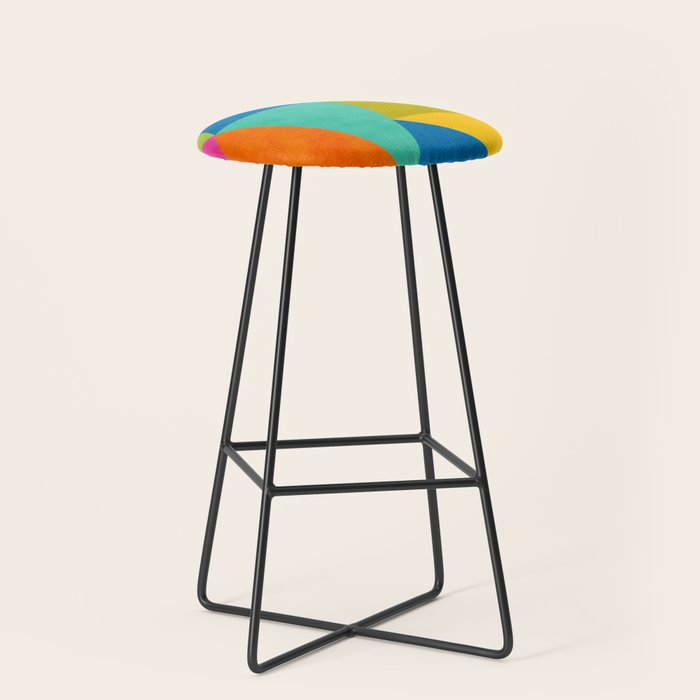 Modern Colorful Design Triangles Artwork Stool Gallery Image 1