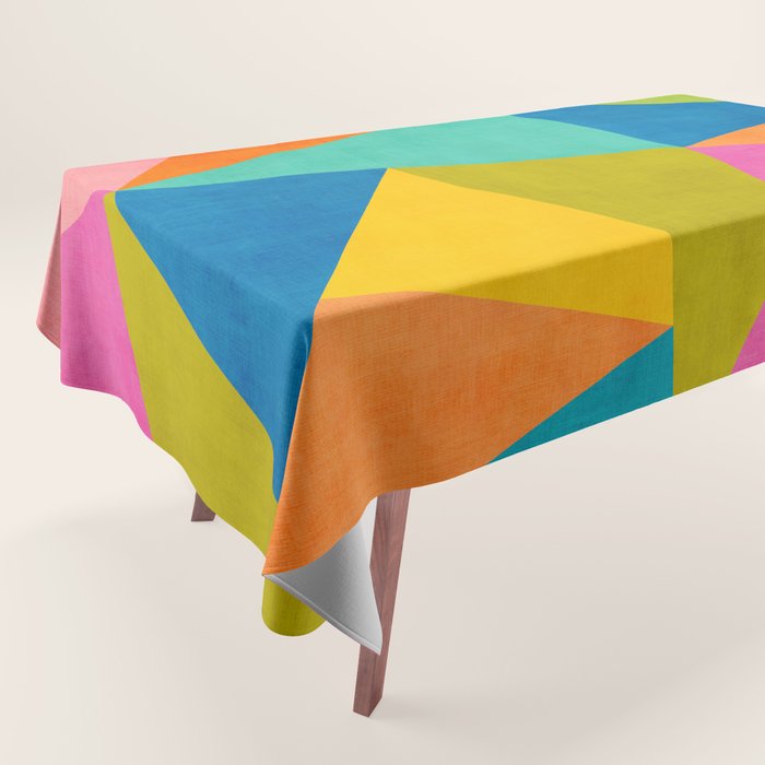 Modern Colorful Design Triangles Artwork Tablecloth Gallery Image 1