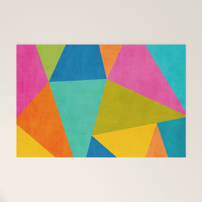 Modern Colorful Design Triangles Artwork Welcome Mat Gallery Image 1