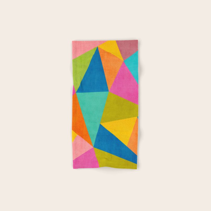 Modern Colorful Design Triangles Artwork Bath Towel Gallery Image 1