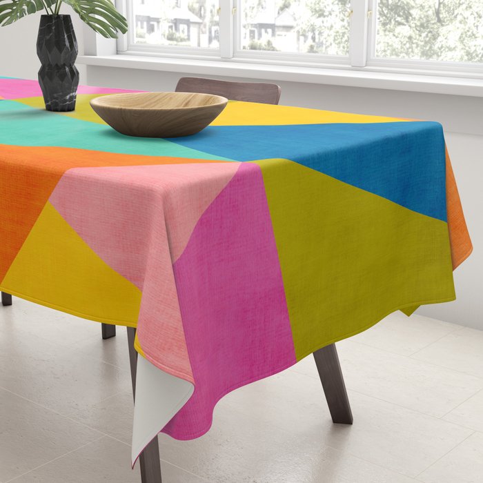 Modern Colorful Design Triangles Artwork Tablecloth Gallery Image 3
