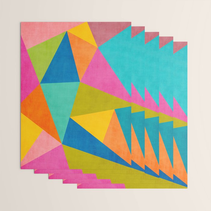 Modern Colorful Design Triangles Artwork Wrapping Paper Gallery Image 3