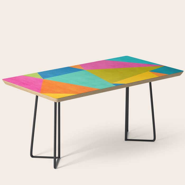 Modern Colorful Design Triangles Artwork Coffee Table Gallery Image 1