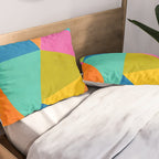 Modern Colorful Design Triangles Artwork Pillow Sham Gallery Image 2