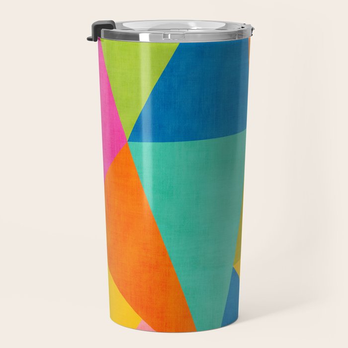 Modern Colorful Design Triangles Artwork Travel Mug Gallery Image 3