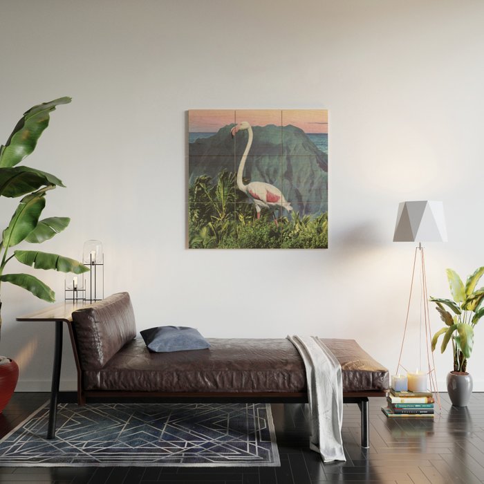 Flamingo Wood Wall Art Gallery Image 2