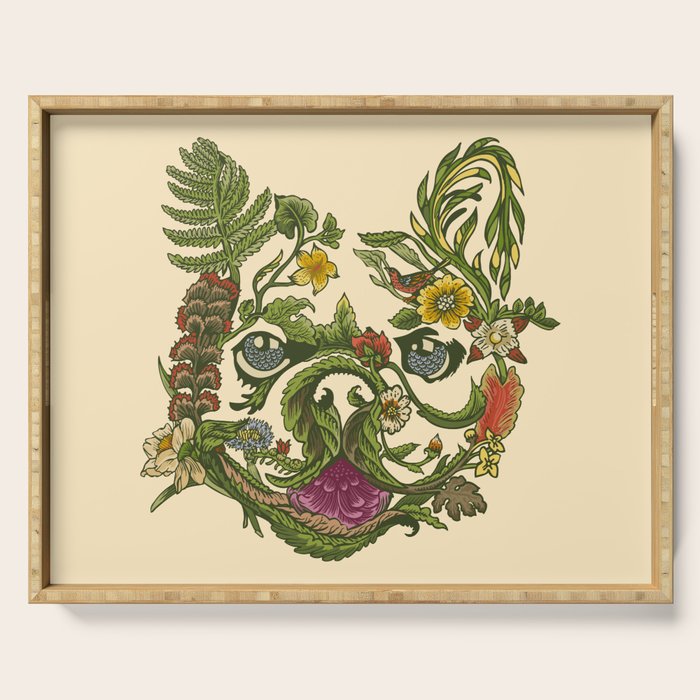 Botanical French Bulldog Serving Tray Gallery Image 1