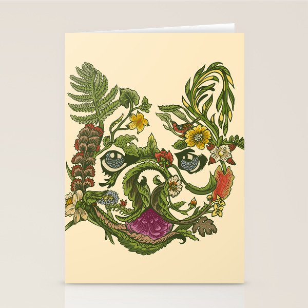 Botanical French Bulldog Stationery Card Gallery Image 2