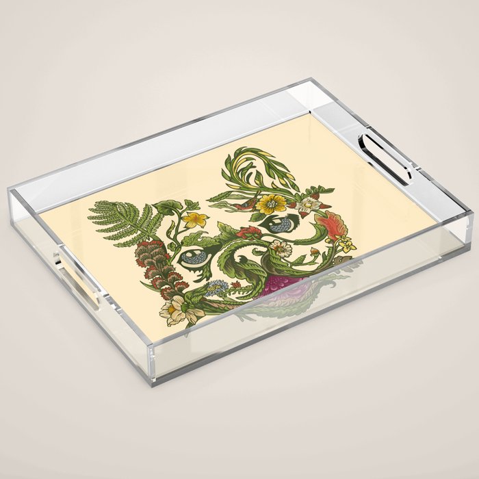 Botanical French Bulldog Acrylic Tray Gallery Image 1