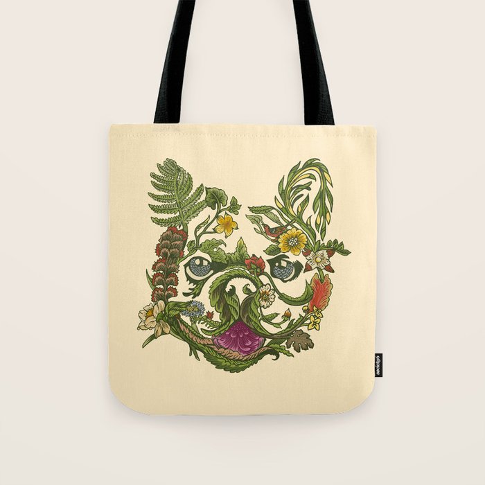 Botanical French Bulldog Tote Bag Gallery Image 1