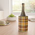Retro 70s autumn tartan brown moss green mustard yellow pattern Wine Chiller Gallery Image 4