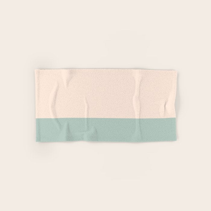 Minimalist Color Block in Cream and Light Celadon Mint Aqua Sage Bath Towel Gallery Image 1